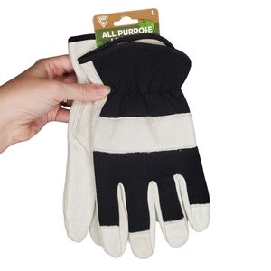 37b) All Purpose Leather Landscaping Gloves Sz. L